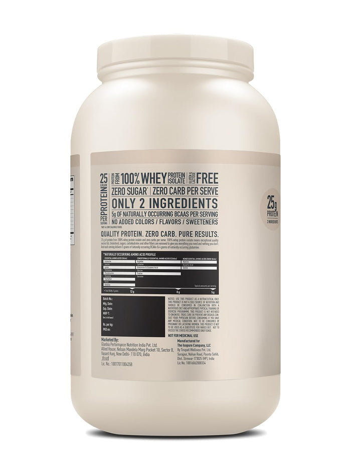 Isopure Zero Carb Whey Protein Isolate Unflavoured Powder (1 kg)