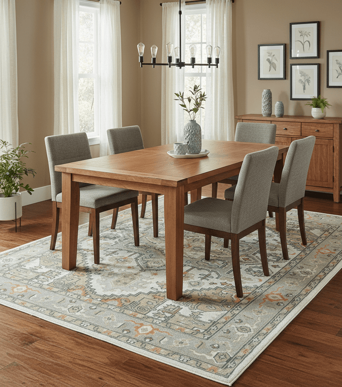 Ivory, Silver, Peach and Olive Traditional Heriz Hand Knotted Multi Size wool Area Rug