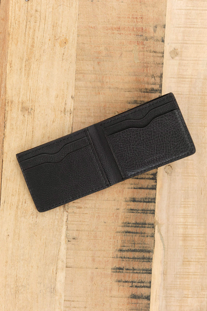 Lindquist Accessories Wallets Jackson Bi-Fold Wallet in Milled Black Black / 4.25" L X 3.25" W