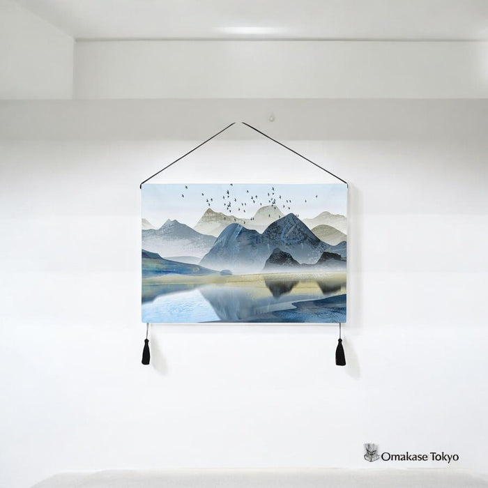 Japanese Style Crane & Vine Tapestry Wall Scroll