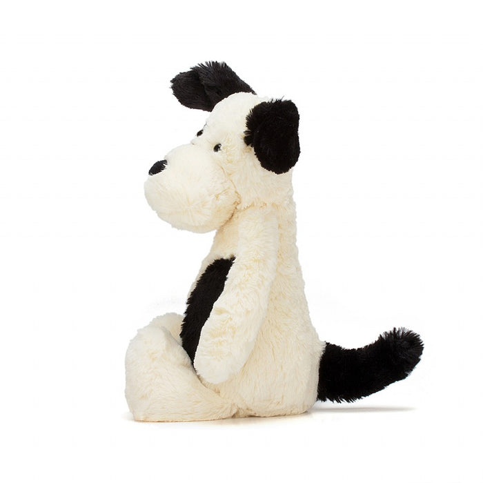 Jellycat Bashful Puppy Black & Cream Medium Soft Toys in  at Wrapsody