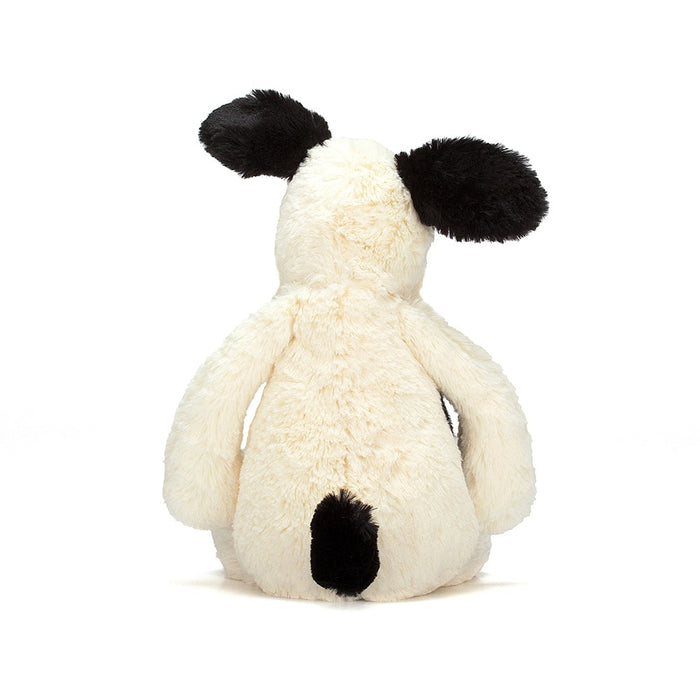 Jellycat Bashful Puppy Black & Cream Medium Soft Toys in  at Wrapsody