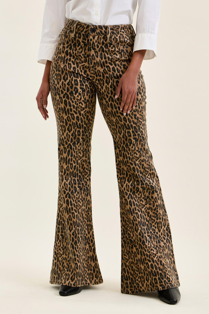 Judy Blue Jacqueline Leopard Luxe Ultra Flare Jeans