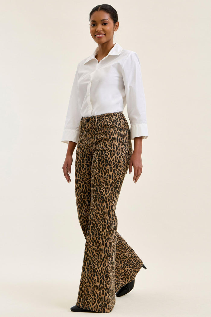 Judy Blue Jacqueline Leopard Luxe Ultra Flare Jeans