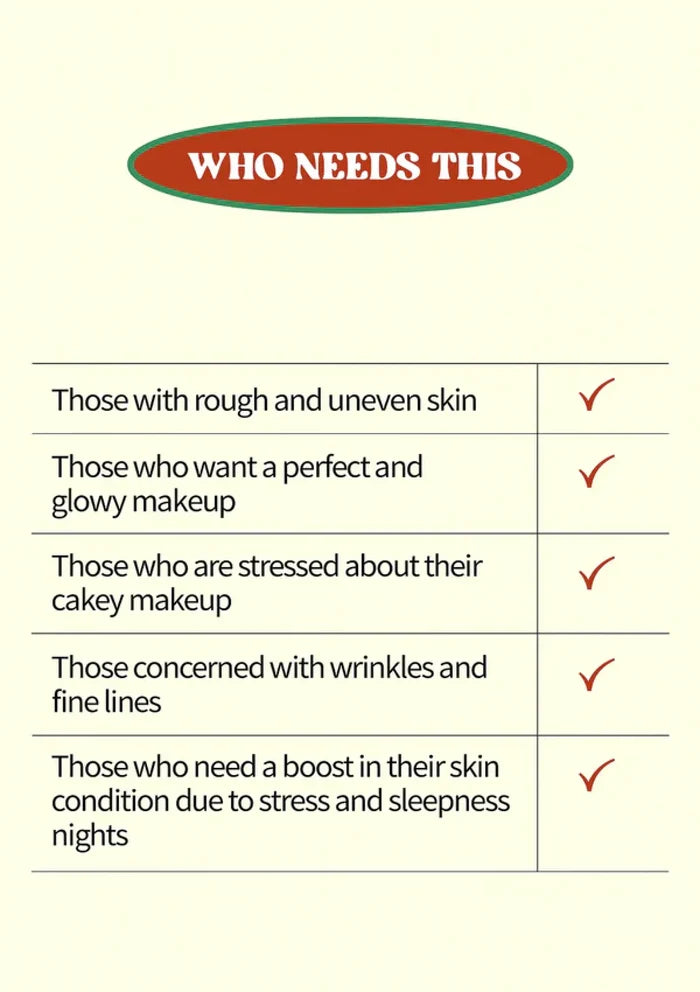 List of people who need a product with checkboxes on a beige background