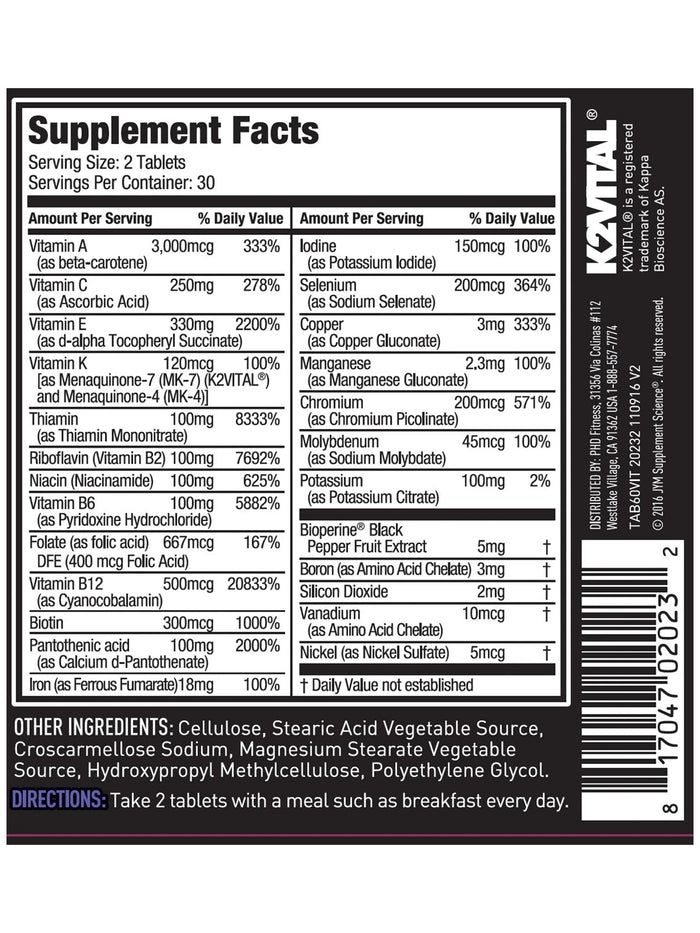 JYM Vita JYM Multivitamin Tablets (60 Tablets)