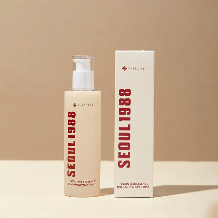 K-SECRET Seoul 1988 Snail Mucin 97% + Rice - raminamoji esencija su sraigių mucinu ir ryžiais