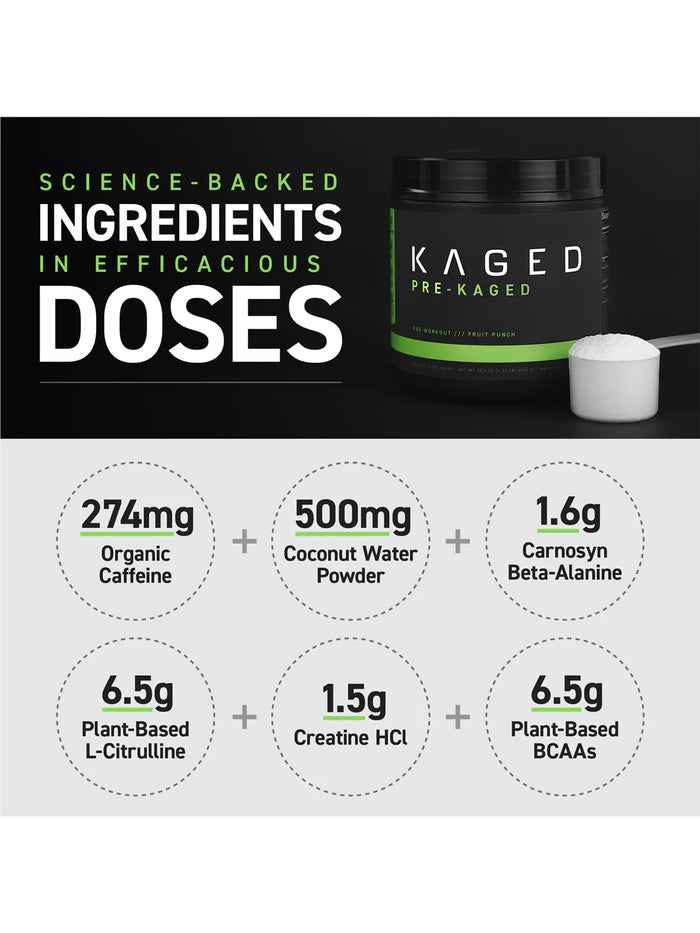 Kaged Pre-Workout Fruit Punch Powder (568 g)
