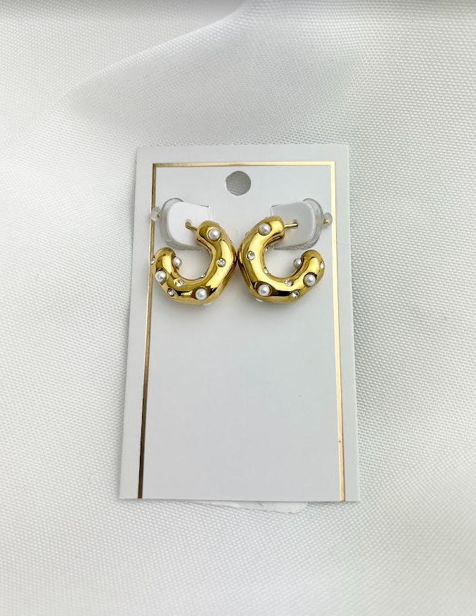 Kaitlyn Chunky Gold Hoop Earrings in  at Wrapsody