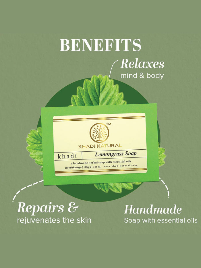 Khadi Natural Lemongrass Soap (125g)