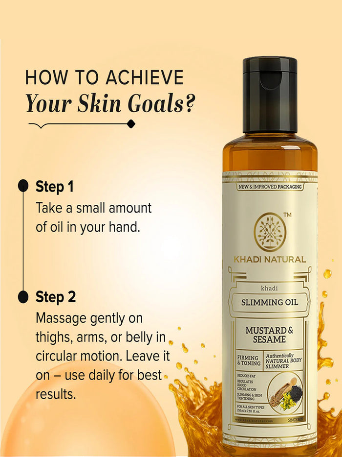 Khadi Natural Mustard & Sesame Slimming Oil (210ml)