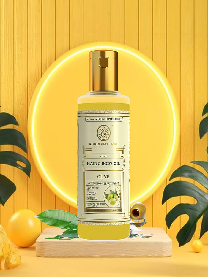 Khadi Natural Olive Hair & Body Oil (100ml)