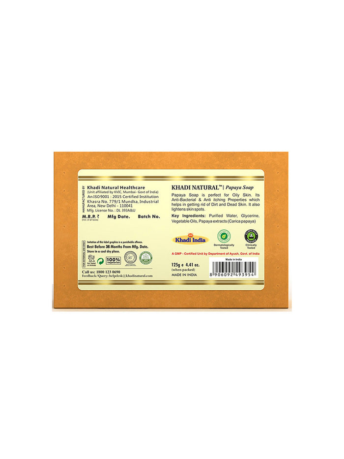 Khadi Natural Papaya Soap (125g)