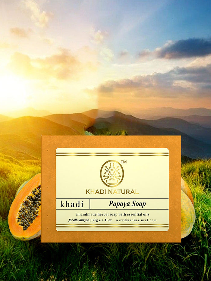 Khadi Natural Papaya Soap (125g)