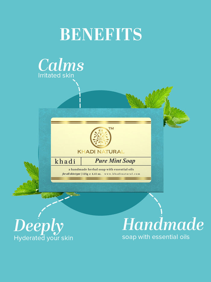 Khadi Natural Pure Mint Soap (125g)