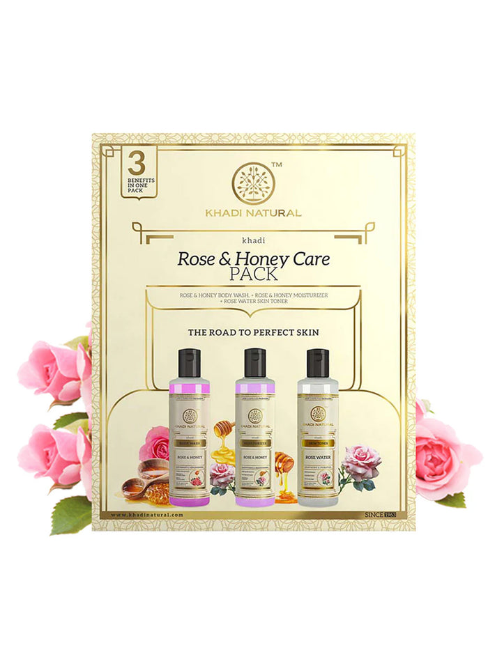Khadi Natural Rose & Honey Care Pack (630ml)
