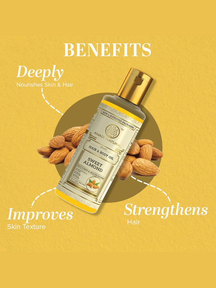Khadi Natural Sweet Almond Hair & Body Oil (100ml)