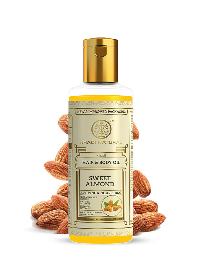 Khadi Natural Sweet Almond Hair & Body Oil (100ml)