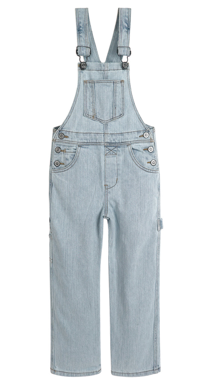 Kids' Denim Bib Overalls, Little Big Kids 3 Buttons Both Sides Jean Dungarees Pants