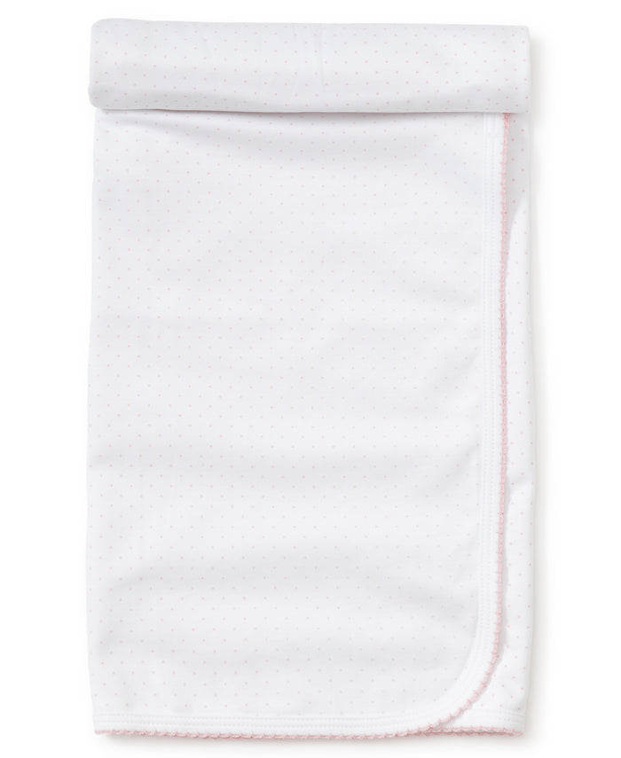 Kissy Kissy - Blanket - White with Pink Dots
