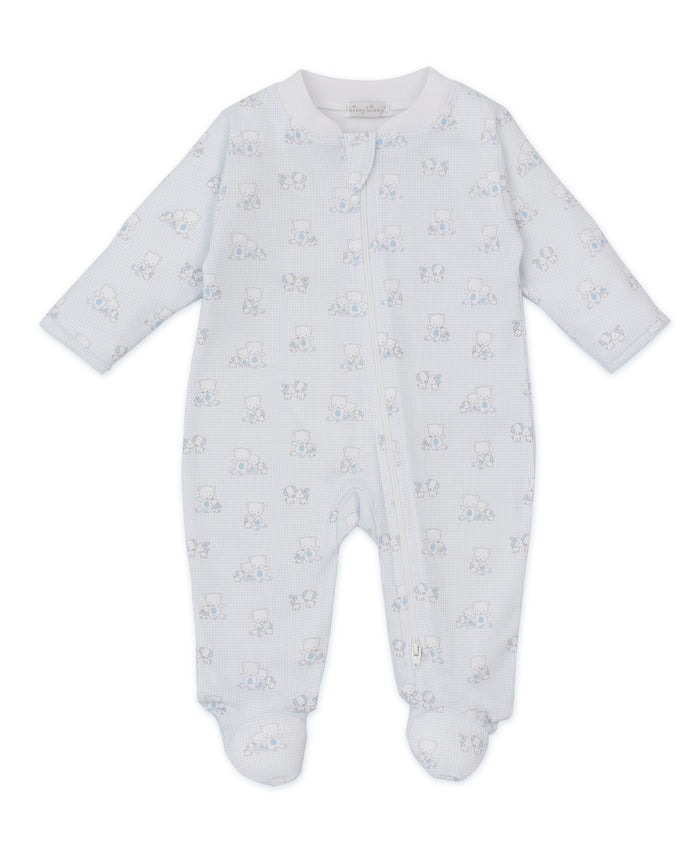 Kissy Kissy - Zip Footie - Beary Besties Blue