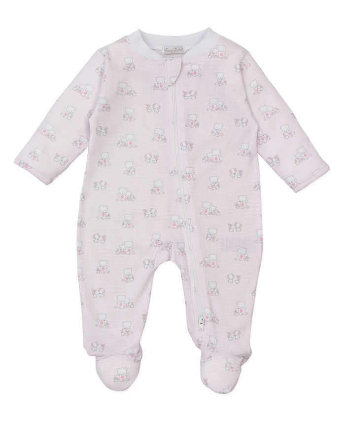 Kissy Kissy - Zip Footie - Beary Besties Pink