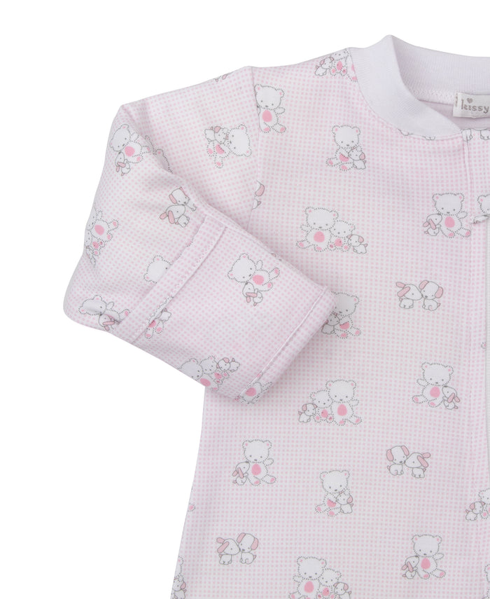 Kissy Kissy - Zip Footie - Beary Besties Pink