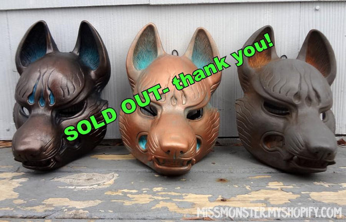 KITSUNE CAST RESIN MASK- METAL EDITION