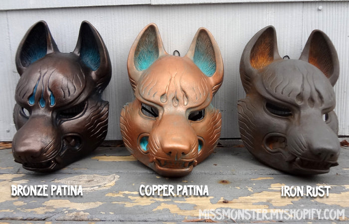 KITSUNE CAST RESIN MASK- METAL EDITION