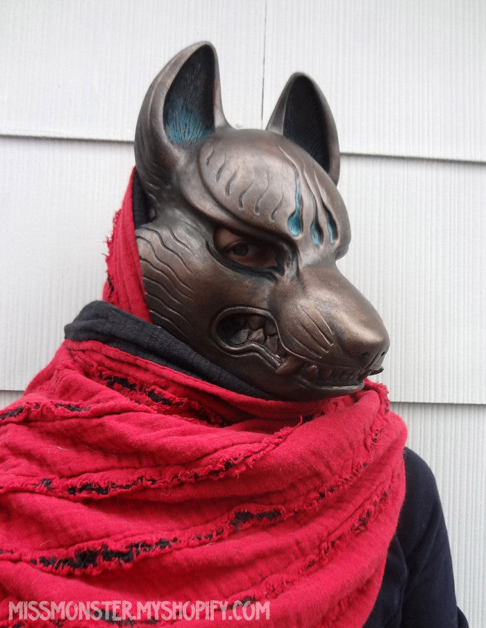 KITSUNE CAST RESIN MASK- METAL EDITION
