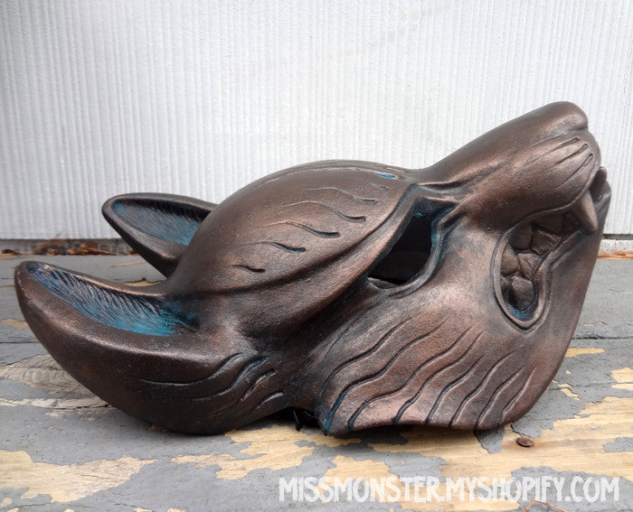 KITSUNE CAST RESIN MASK- METAL EDITION