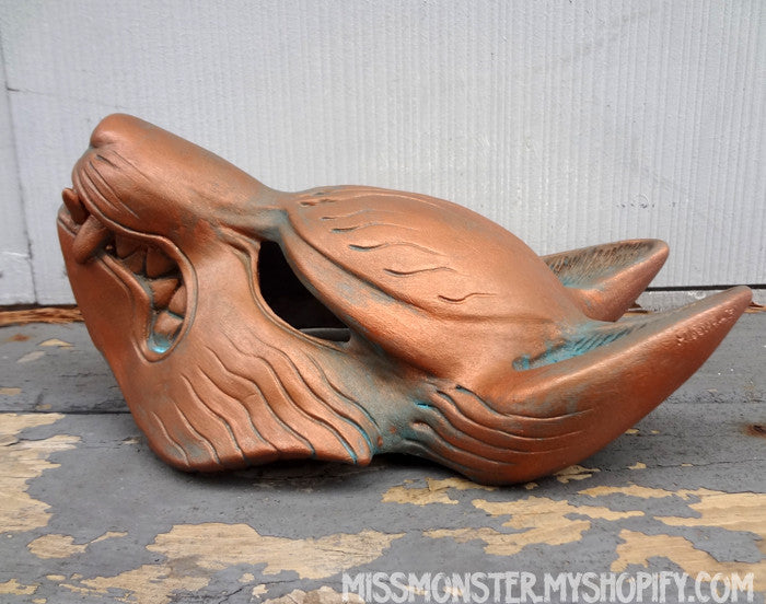 KITSUNE CAST RESIN MASK- METAL EDITION