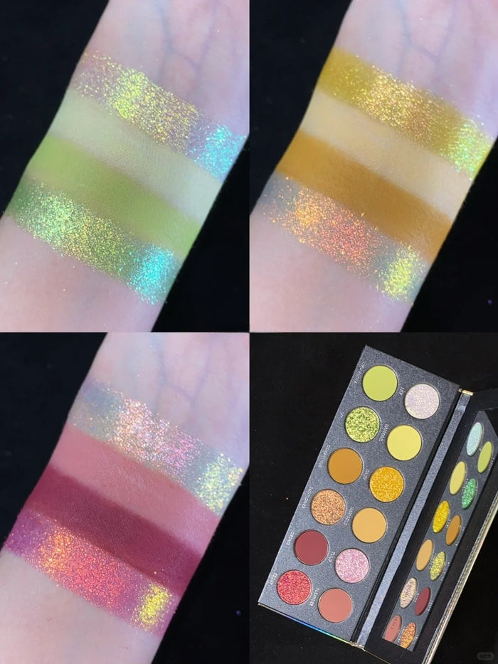 KRYPTEIN COSMETICS 12-Color Chameleon Eyeshadow Palette Secret Garden I (Yellow) T4443