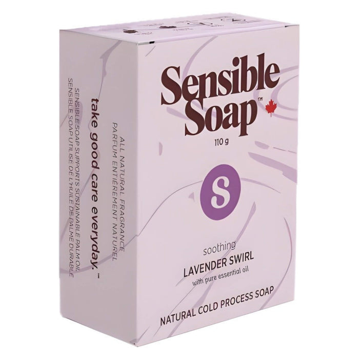 Box of Sensible Co. Lavender Swirl Bar Soap 110g