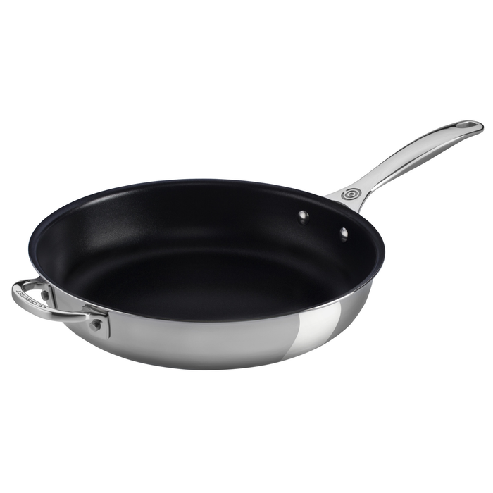 LE CREUSET 12.5'' STAINLESS STEEL NONSTICK DEEP FRY PAN