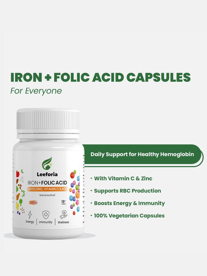 Leeforia Iron and Folic Acid (30 Capsules)