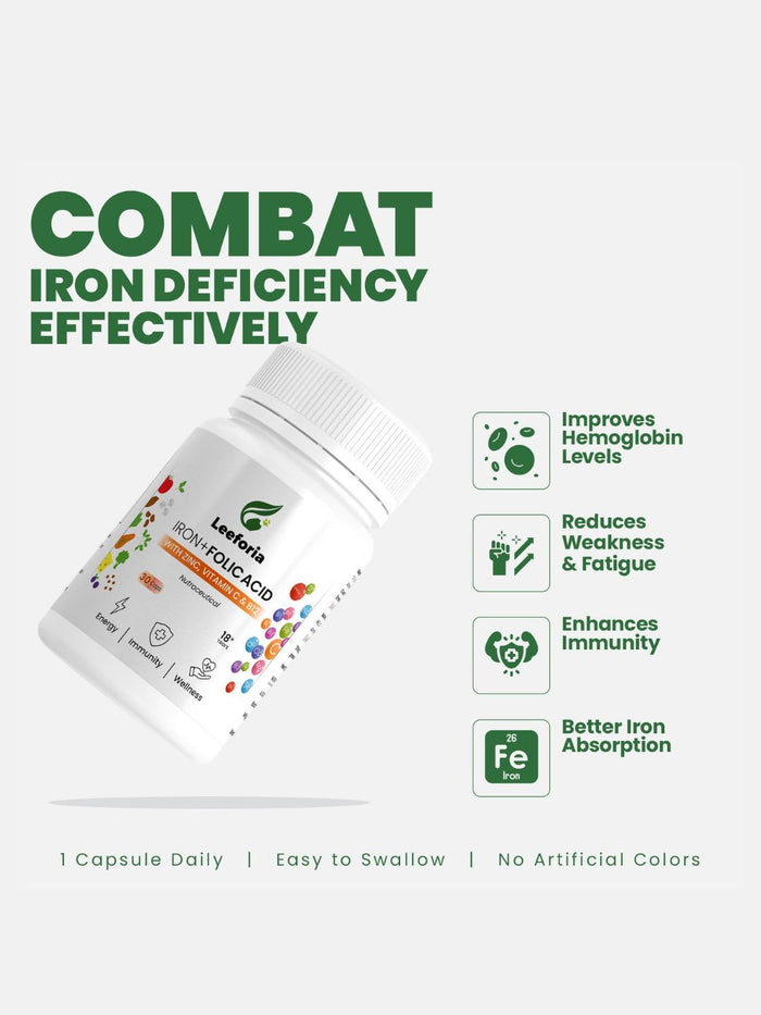 Leeforia Iron and Folic Acid (30 Capsules)