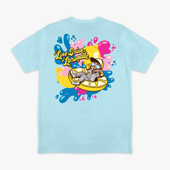 Blue Lemon Burst graphic tee — back view
