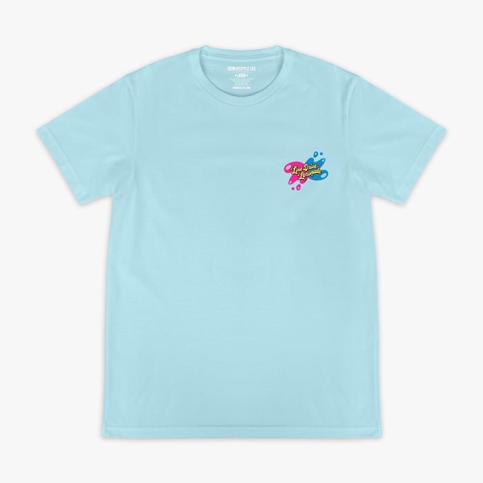 Blue Lemon Burst graphic tee — front view
