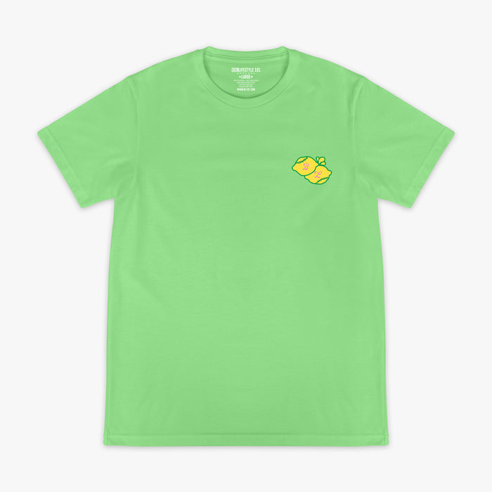 Green Lemon Dingers graphic tee — front view