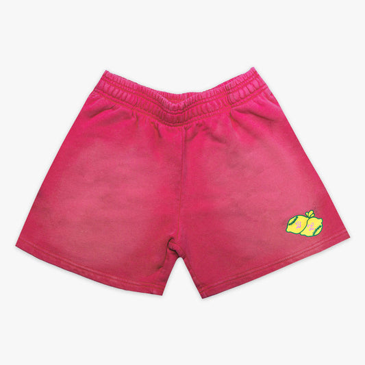 Pink Lemon Dingers youth shorts — front view