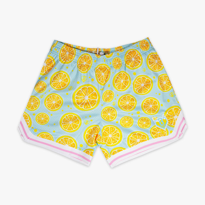 Blue Lemon Squeeze Court shorts — front view