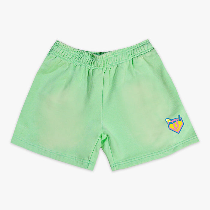 Green Lemonade shorts — front view