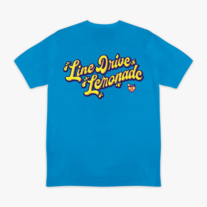 Blue Lemonade graphic tee — back view