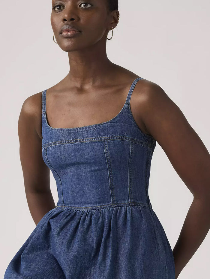 LEVI'S JADINE DENIM DRESS - UNTURNED STONE DRESSES LEVI'S