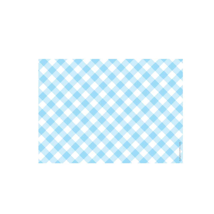 Light Blue Gingham Flat Note - Barque Gifts