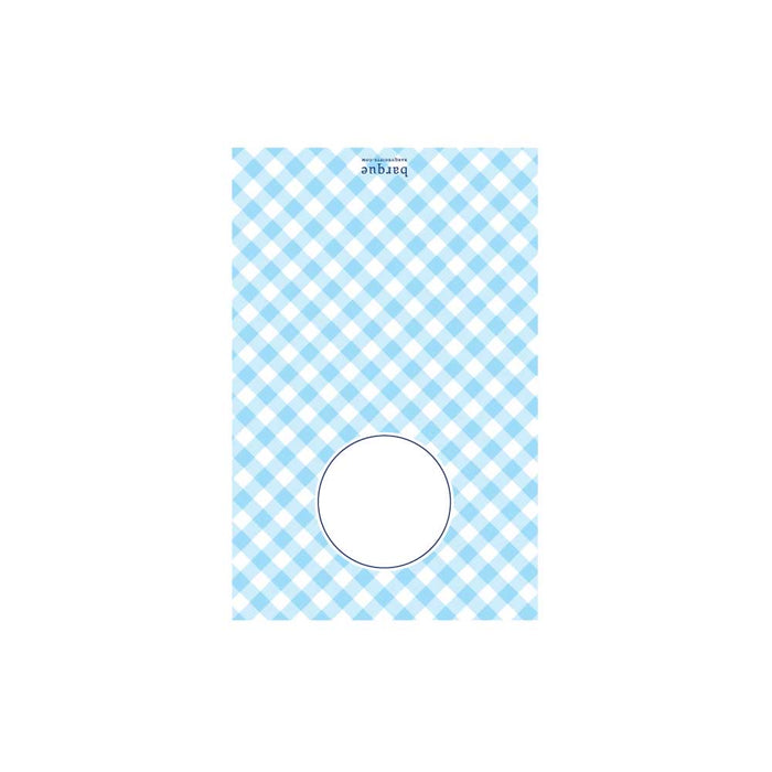 Light Blue Gingham Folded Note - Barque Gifts