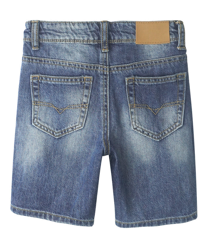 Little Big Boys Denim Shorts,Elastic Band Inside Ripped Knee-length Jean Summer Pants