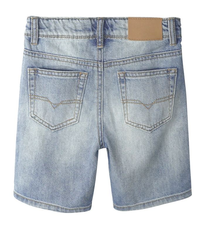 Little Big Boys Denim Shorts,Elastic Band Inside Ripped Knee-length Jean Summer Pants