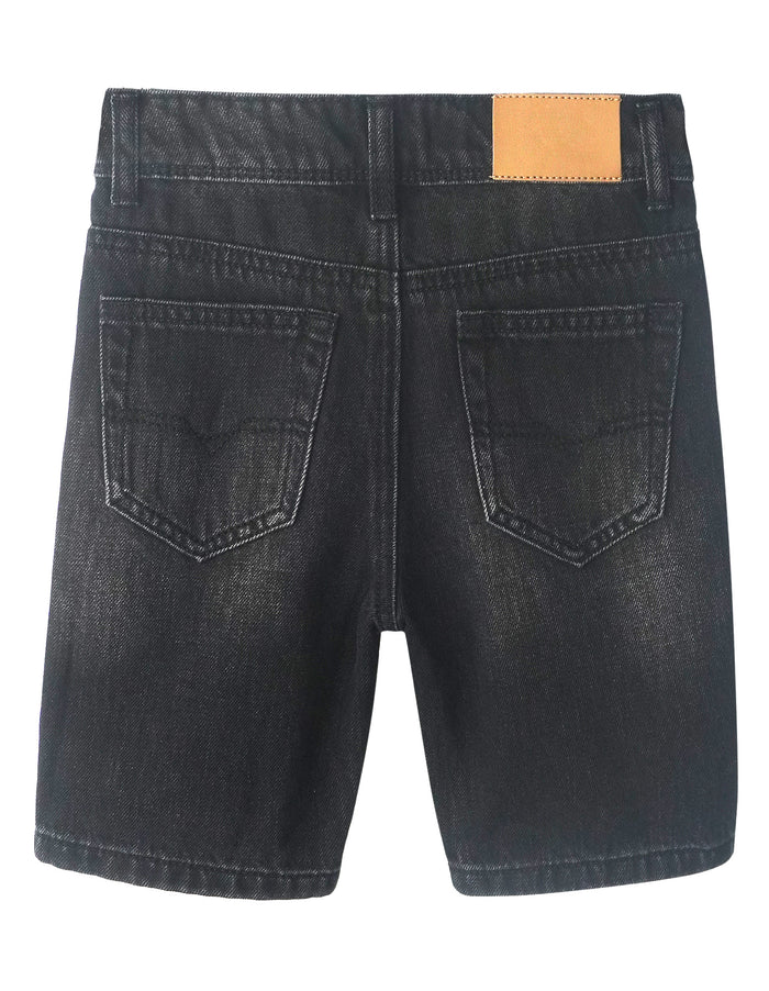 Little Big Boys Denim Shorts,Elastic Band Inside Ripped Knee-length Jean Summer Pants